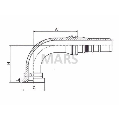 Hydraulická koncovka 25, 1,1/4", SFS-4SH, 90°